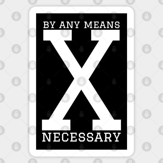 Malcolm X - By any means necessary Sticker by UrbanLifeApparel